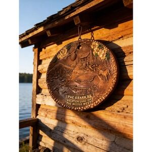 Vintage‎ Lugene's Branson MO The Ozarks 3D Relief Wall Plaque Souvenir Plate